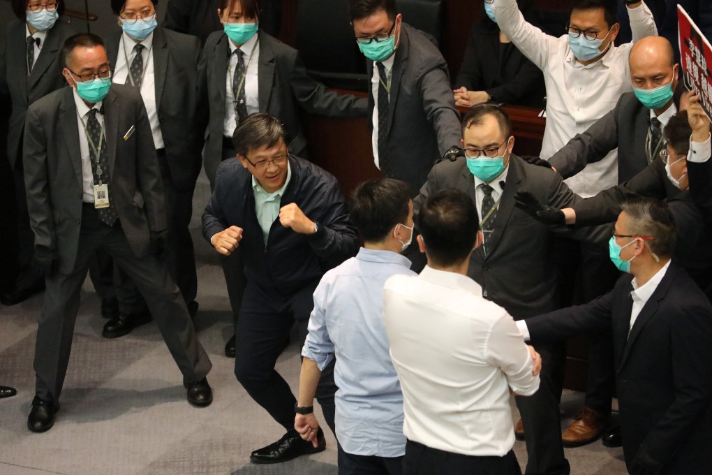Scuffles broke out in Hong Kong’s Legislative Council on Friday. Photo: Dickson Lee