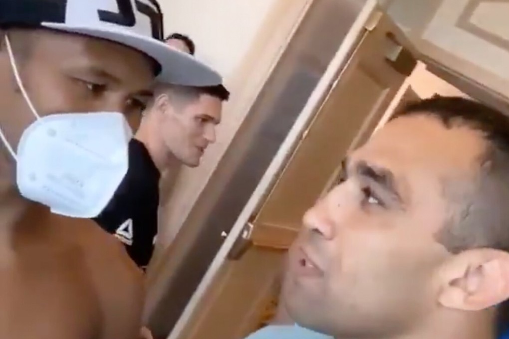 Ronaldo ‘Jacare’ Souza with Fabricio Werdum after the weigh-ins at the UFC 249 hotel in Florida. Photo: Instagram