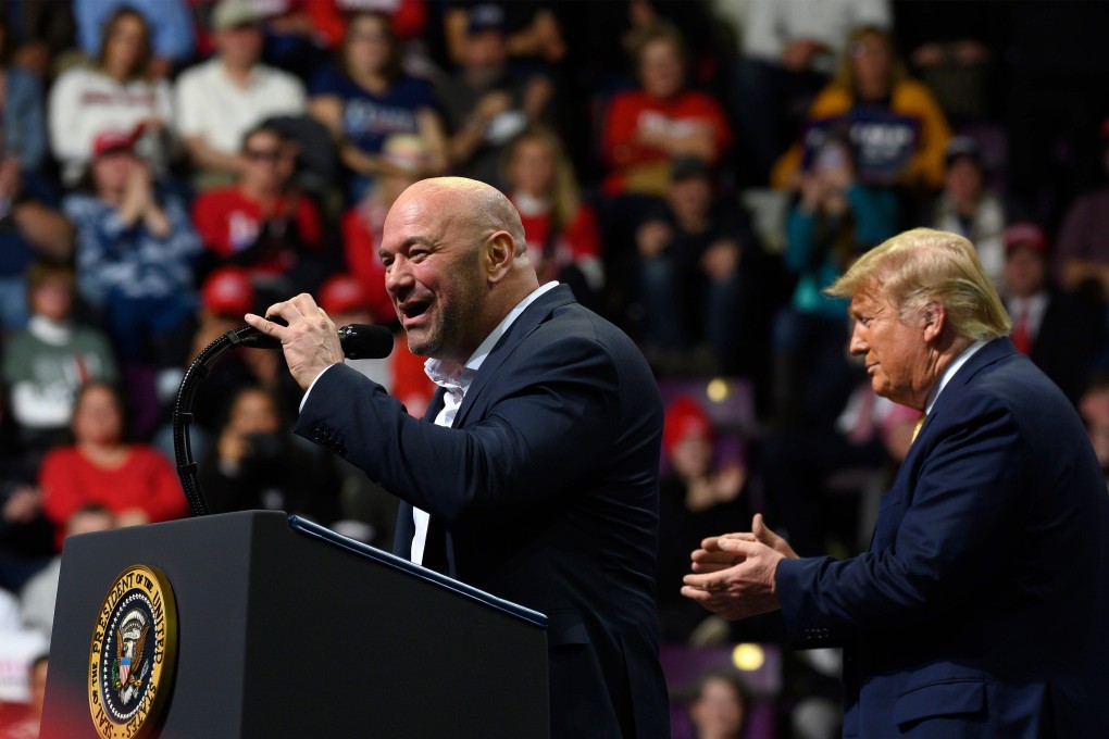 US president Donald Trump (R) claps as Ultimate Fighting Championship (UFC) president Dana White addresses a rally in Colorado Springs, Colorado. Photo: AFP
