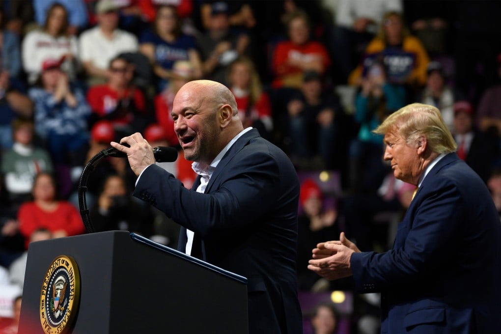 US president Donald Trump (R) claps as Ultimate Fighting Championship (UFC) president Dana White addresses a rally in Colorado Springs, Colorado. Photo: AFP