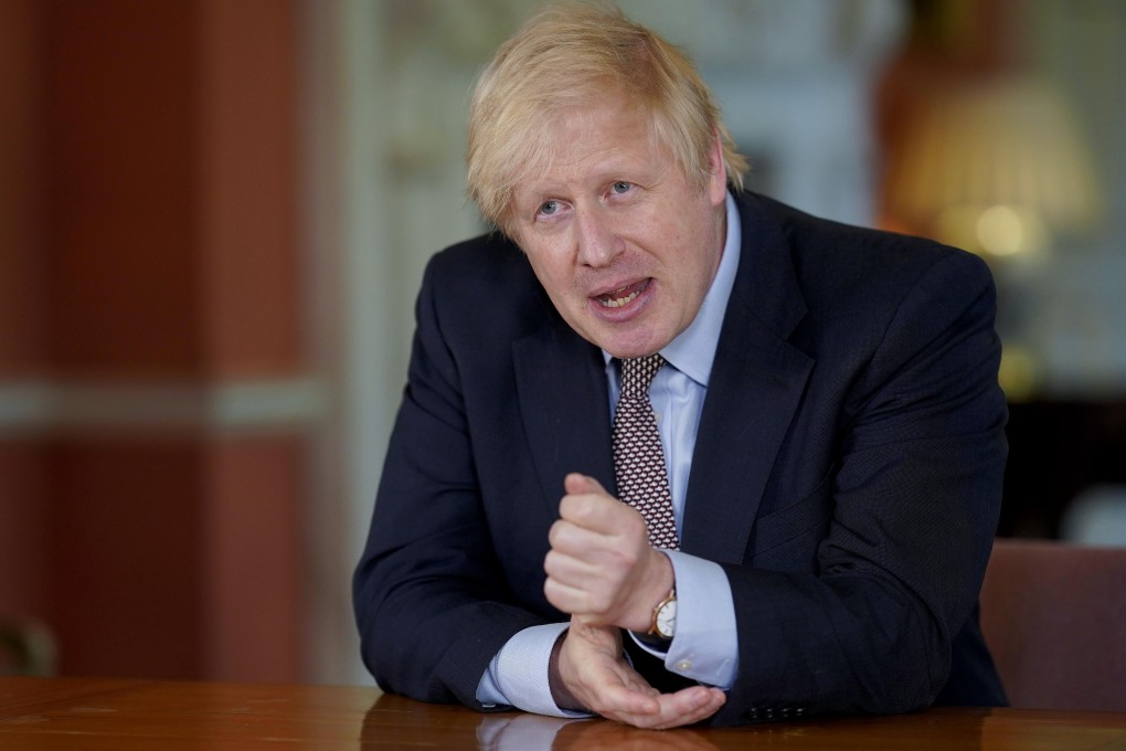 British Prime Minister Boris Johnson speaks during the filming of an address to the nation at 10 Downing Street. Photo: Andrew Parsons/10 Downing Street via dpa