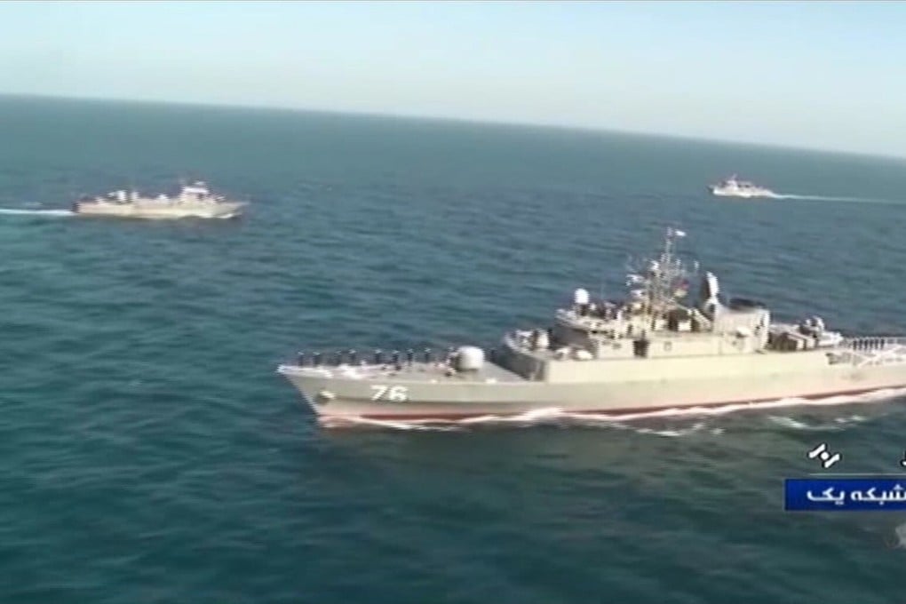 The Islamic Republic of Iran Navy frigate ‘Jamaran’; during Iran-Russia-China joint naval drills in the Indian Ocean and the Gulf of Oman. File photo: AFP
