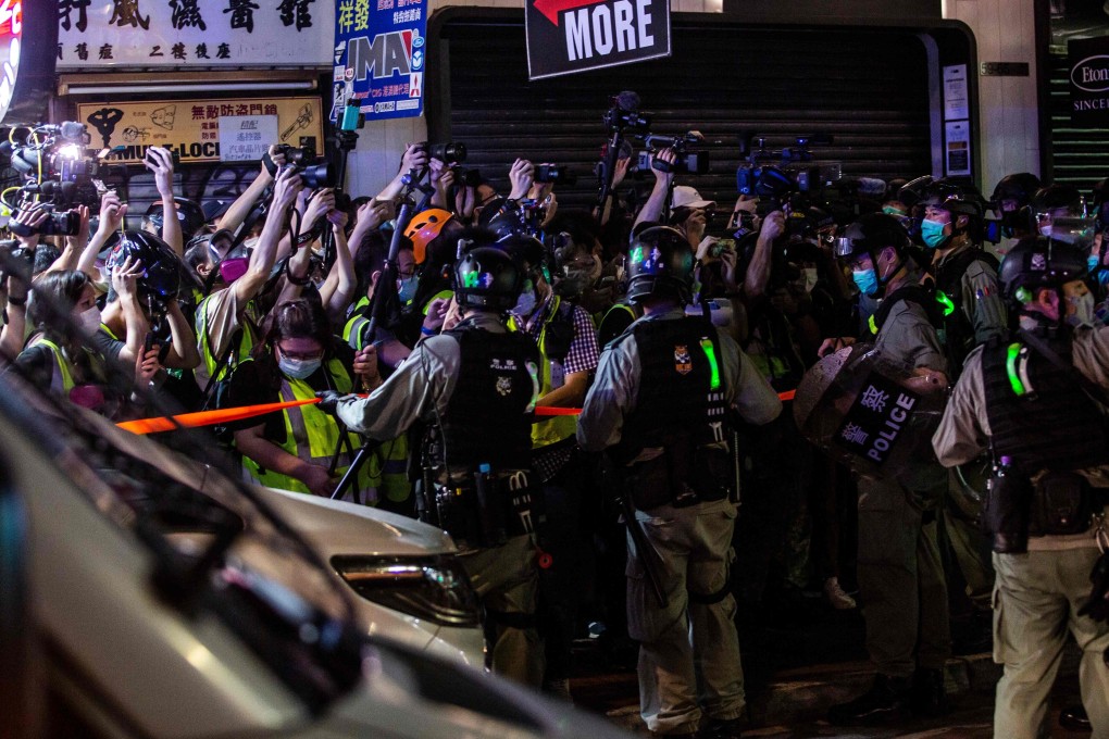 Commissioner of Police Chris Tang says the experience of journalists covering protests on Sunday was ‘unsatisfactory’. Photo: AFP