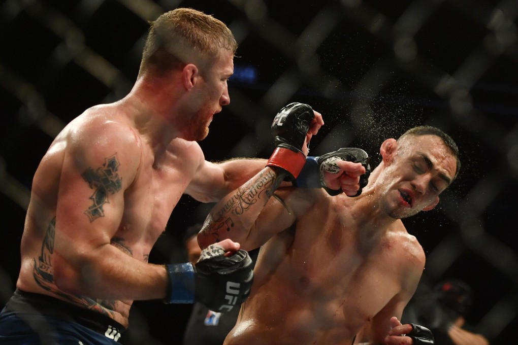 Tony Ferguson gets hits by Justin Gaethje at UFC 249. Photo: USA TODAY Sports