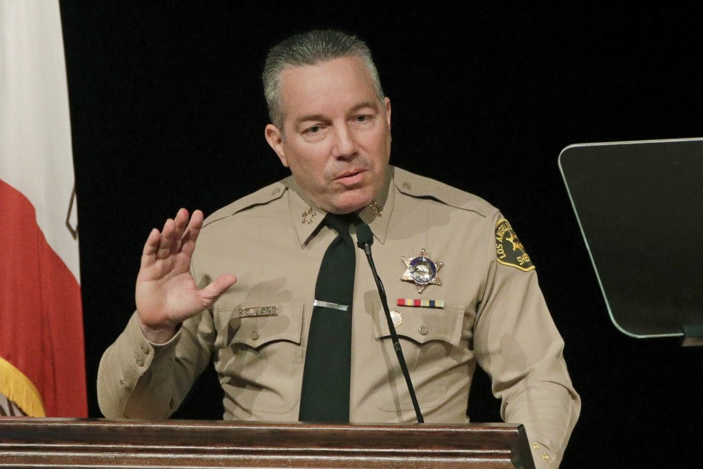 Los Angeles County Sheriff Alex Villanueva speaks during a ceremony in Monterey Park, California in December 2018. Photo: AP