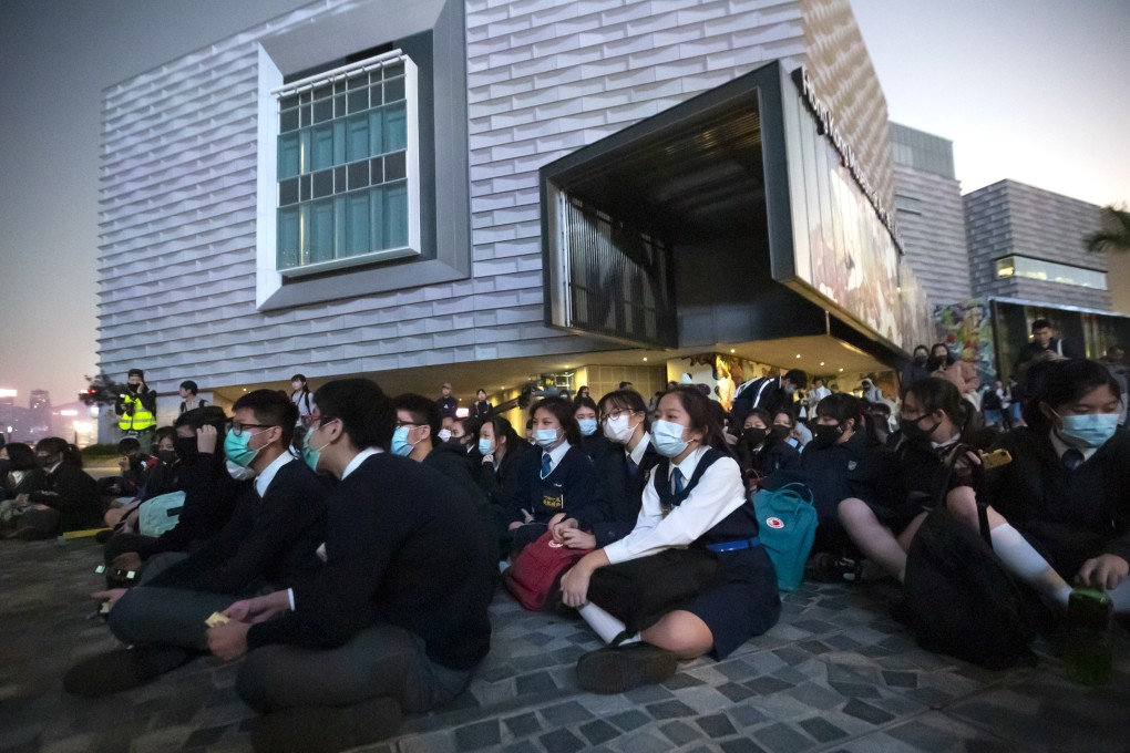 Secondary school students take part in a protest rally near the Hong Kong Museum of Art, in Tsim Sha Tsui on December 13. Photo: AP