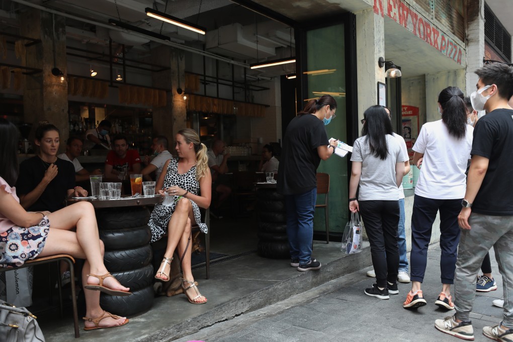 Customers queue for a seat at a restaurant in Central, Hong Kong, where precautions taken to combat Covid-19 have been a success. The company behind World’s 50 Best Restaurants is fundraising to keep restaurants in business. Photo: Xiaomei Chen