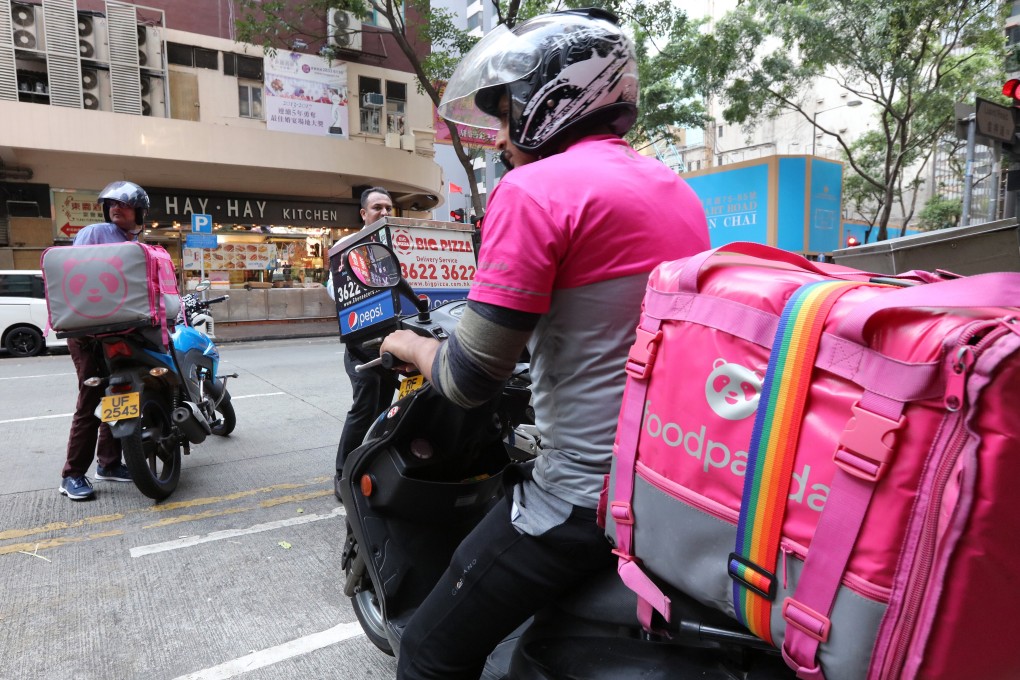 Foodpanda delivery riders in Wan Chai, Hong Kong. Photo: SCMP / Felix Wong