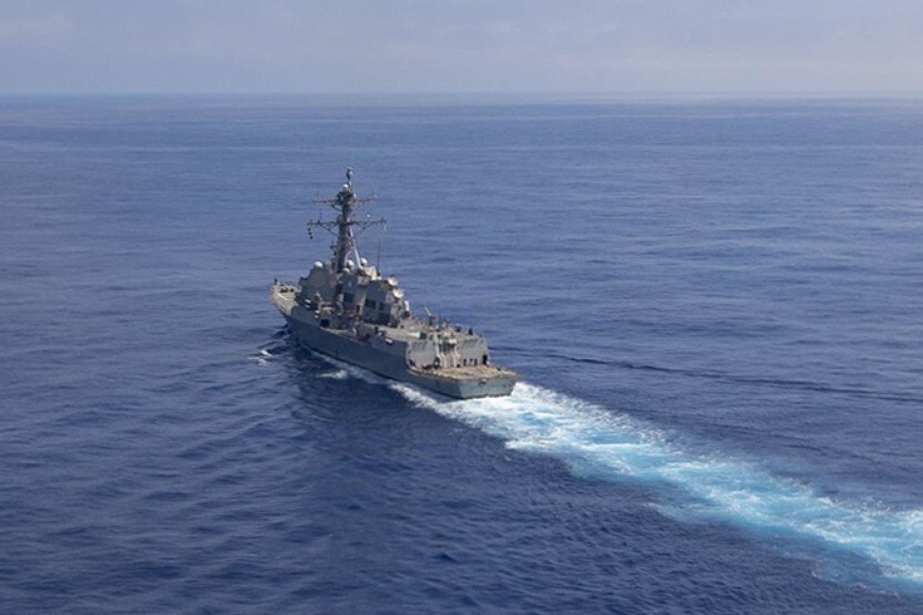 The USS Rafael Peralta is the second US destroyer to be spotted in the Yellow Sea in less than a month. Photo: Twitter