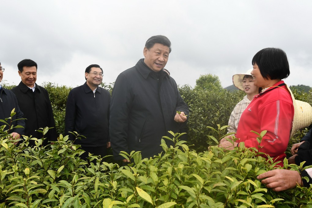 Chinese President Xi Jinping talks to tea growers on a visit to Shaanxi province last month. Photo: Xinhua