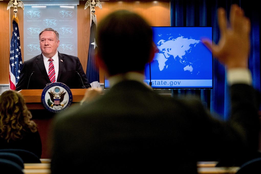 The move against Chinese journalists in the US is the latest in a series of measures both countries have taken targeting each other’s correspondents. Pictured, a press conference at the State Department in Washington on April 29. Photo: Reuters