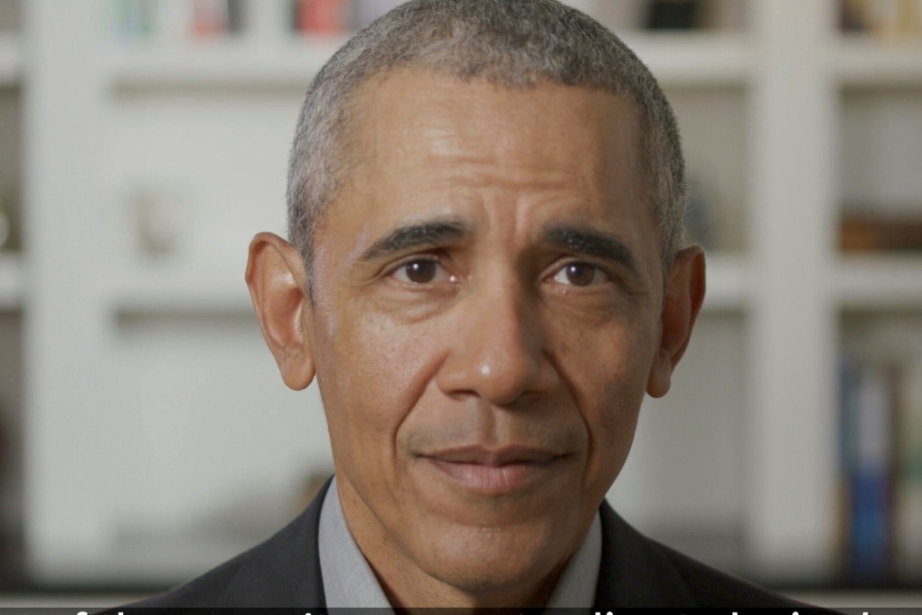Former US president Barack Obama delivers a commencement address to students from historically black colleges and universities. Photo: Reuters