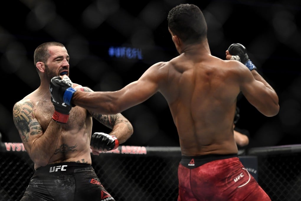 Matt Brown gets caught by Miguel Baeza at UFC Fight Night. Photos: AFP