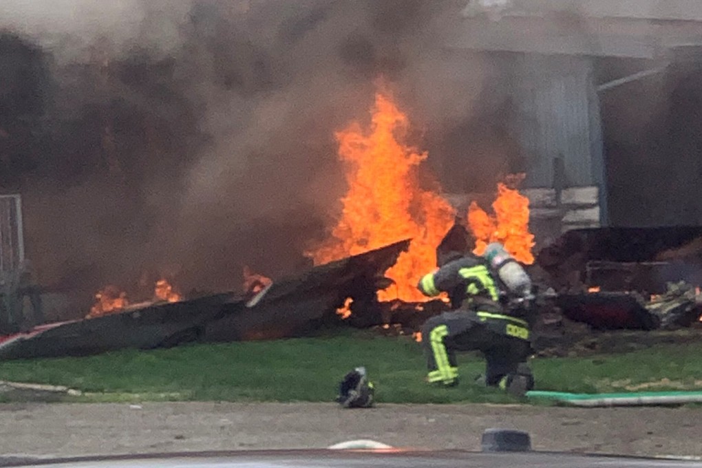 The crash site in a residential neighbourhood in Kamloops, British Columbia, Canada. Photo: Reuters
