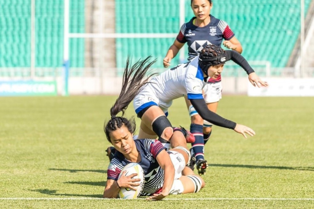 Anna Birkett dives in for a try during the Asia Rugby Sevens Tournament Qualifier for the Tokyo 2020 Olympic Games this past November in China. Photo: HKRU