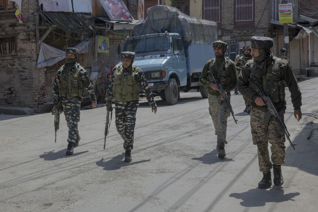 Indian paramilitary soldiers in Srinagar. Photo: AP