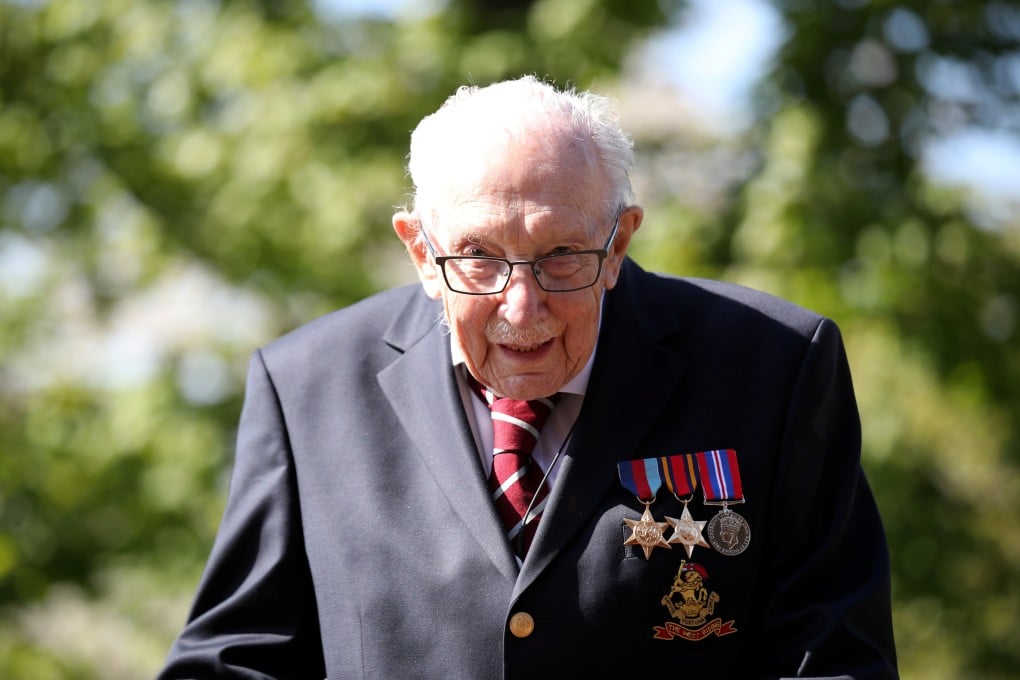 Retired British Army Captain Tom Moore, 100, raises money for health workers. Photo: Reuters