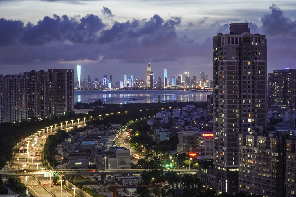 City lights in the Nanshan district of Shenzhen, one of 11 cities included in the Greater Bay Area project, on 6 July 2019. Photo: Roy Issa