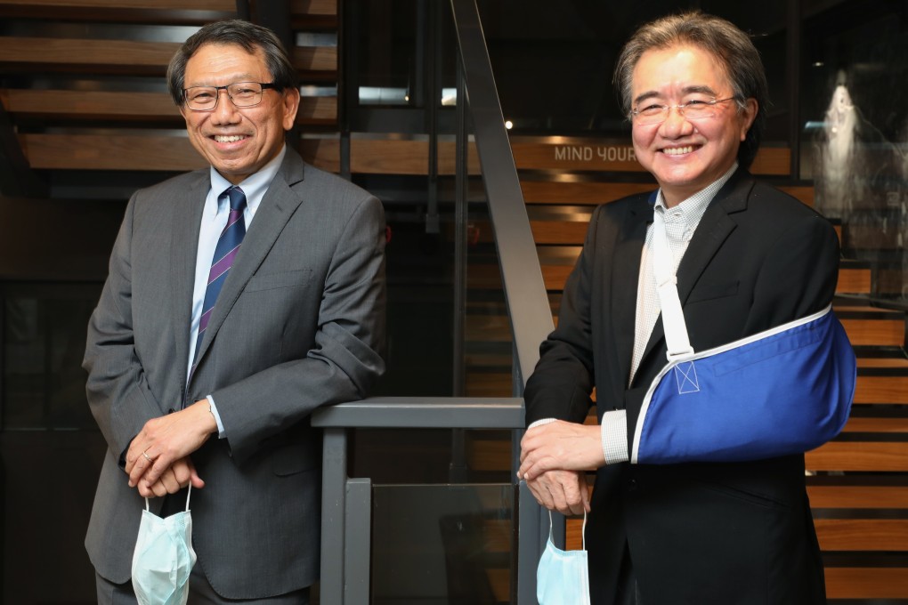 Chinese University vice-chancellor Rocky Tuan and Baptist University vice-chancellor Roland Chin at the China Conference at SCMP office in Hong Kong on May 15. Photo: Xiaomei Chen