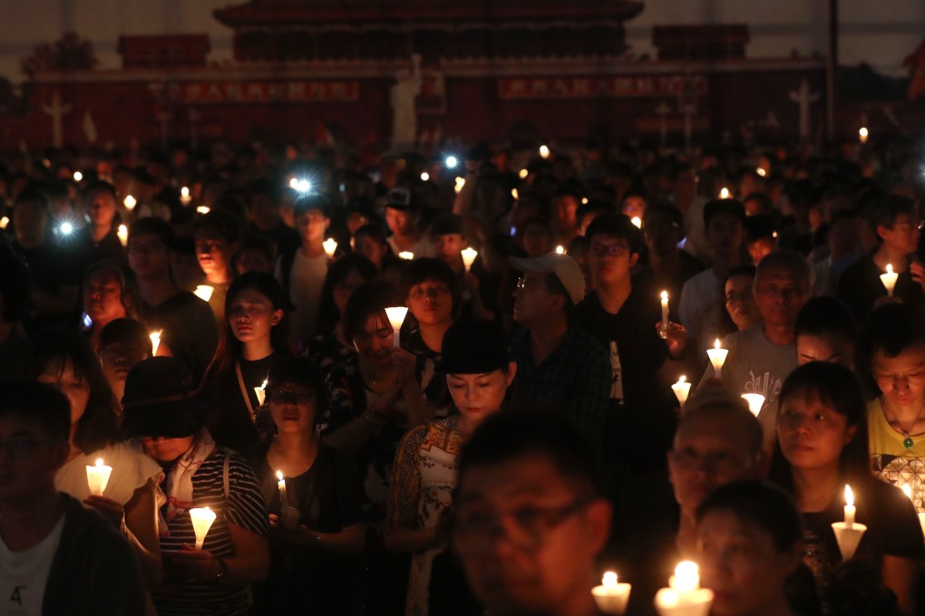 The candlelight vigil at Victoria Park on June 4 last year. Photo: Sam Tsang