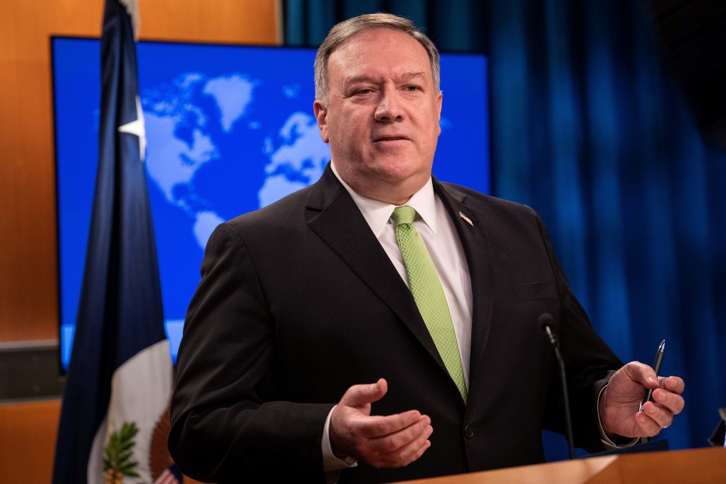 US Secretary of State Mike Pompeo speaks to reporters at the State Department in Washington on Wednesday. Photo: Reuters