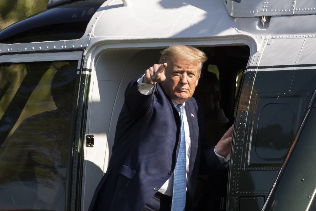 US President Donald Trump departs the White House on Marine One to Camp David last Friday. Photo: AP