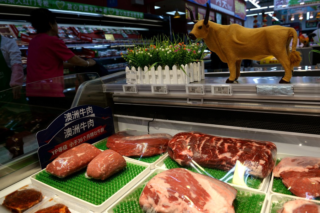 Beef for sale is seen at a Walmart in Beijing, China, September 23, 2019. Photo: Reuters