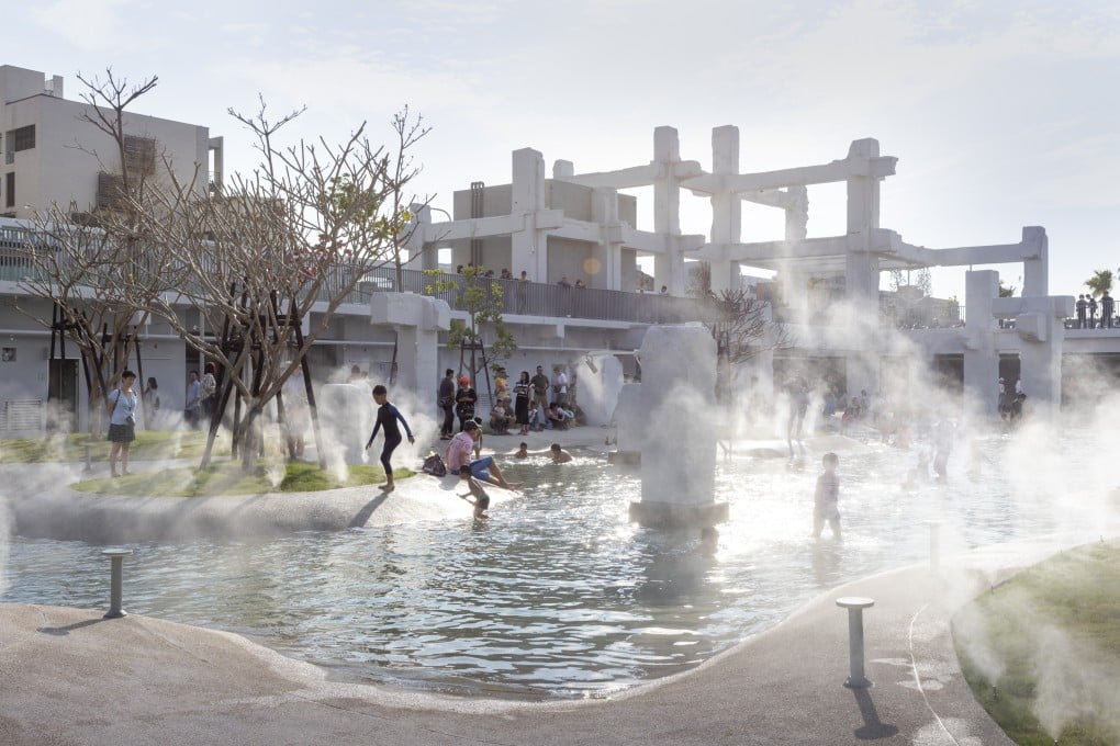 An unused shopping mall in Tainan, southern Taiwan, has been transformed by Dutch architecture firm MVRDV into a public water park with a paddling pool. Photo: Daria Scagliola