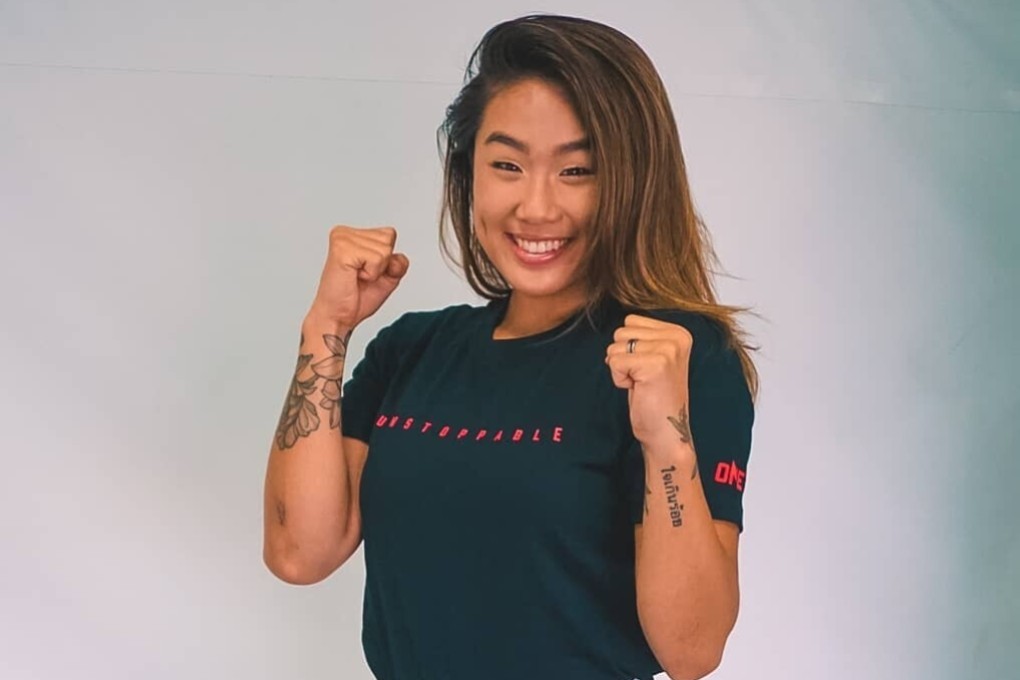 Angela Lee poses with her new ONE Championship t-shirt. Photo: Instagram