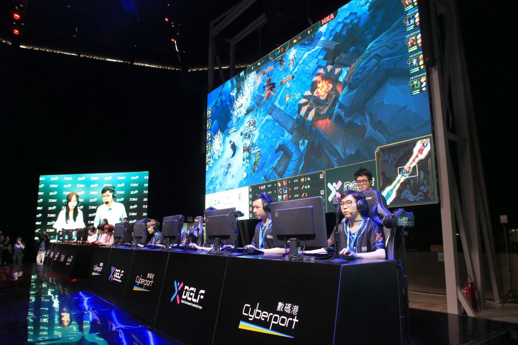 Rival e-sports teams battle it out at the new Cyberport e-sports arena on July 16, 2019. Photo: Handout