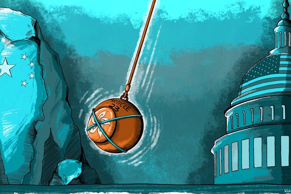 Caught between China and the United States: why Hong Kong is the latest battleground in the rivalry. Illustration: Lau Ka-kuen