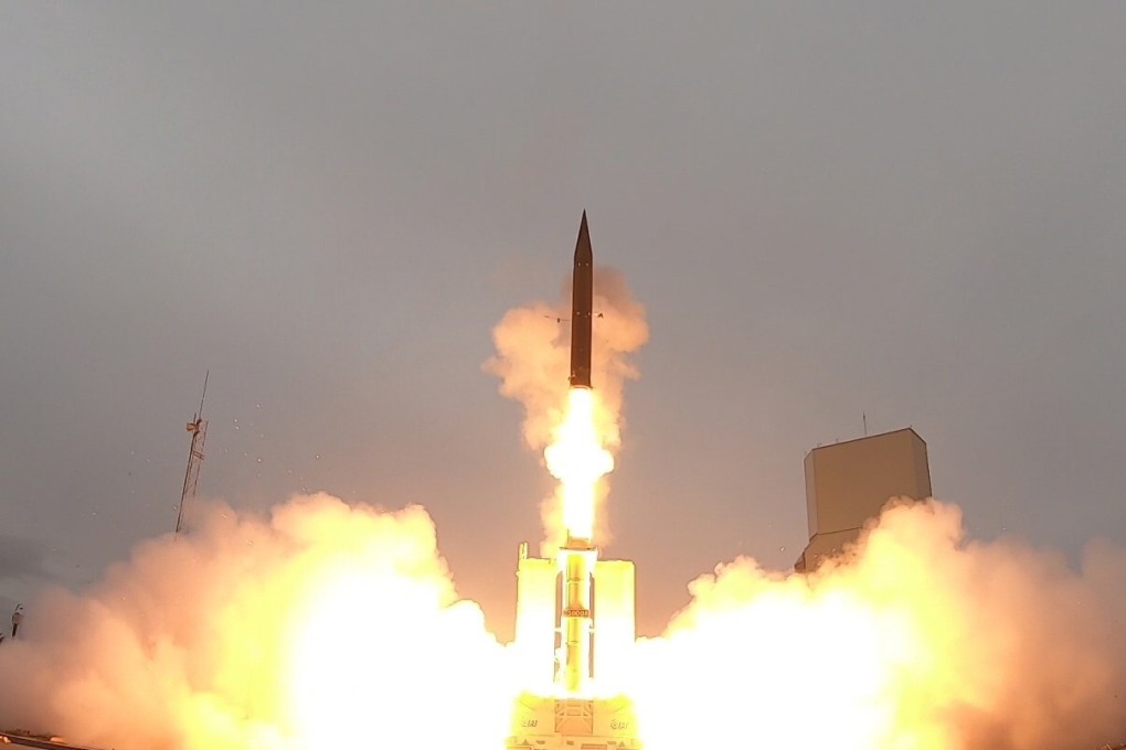 The Arrow-3 hypersonic anti-ballistic missile launches from an undisclosed location in Alaska, US. Photo: Israeli Ministry of Defence via AFP