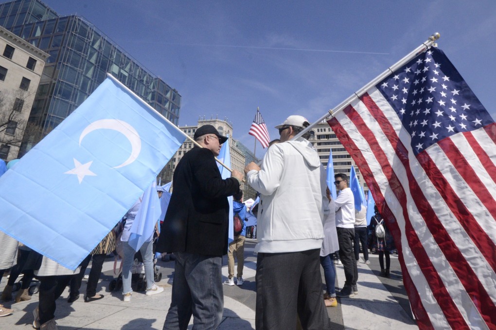 Demonstrators in Washington in April 2019 call on the US to take action against Beijing over its mass internment camps for Uygurs and other ethnic minorities. Photo: Owen Churchill