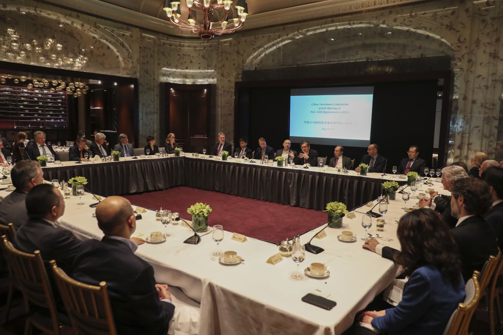 Delegates attend the opening ceremony of China Investment Corp’s New York representative office and an investment seminar in New York in 2017. The sovereign wealth fund earned 17 per cent from its overseas investments in 2019. Photo: Xinhua
