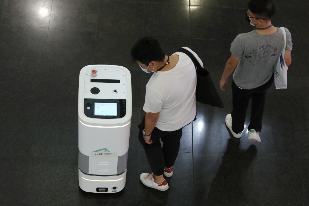 Property companies are turning to technology such as robots to disinfect buildings to create a safe environment for people amid the coronavirus pandemic. Photo: K.Y. Cheng
