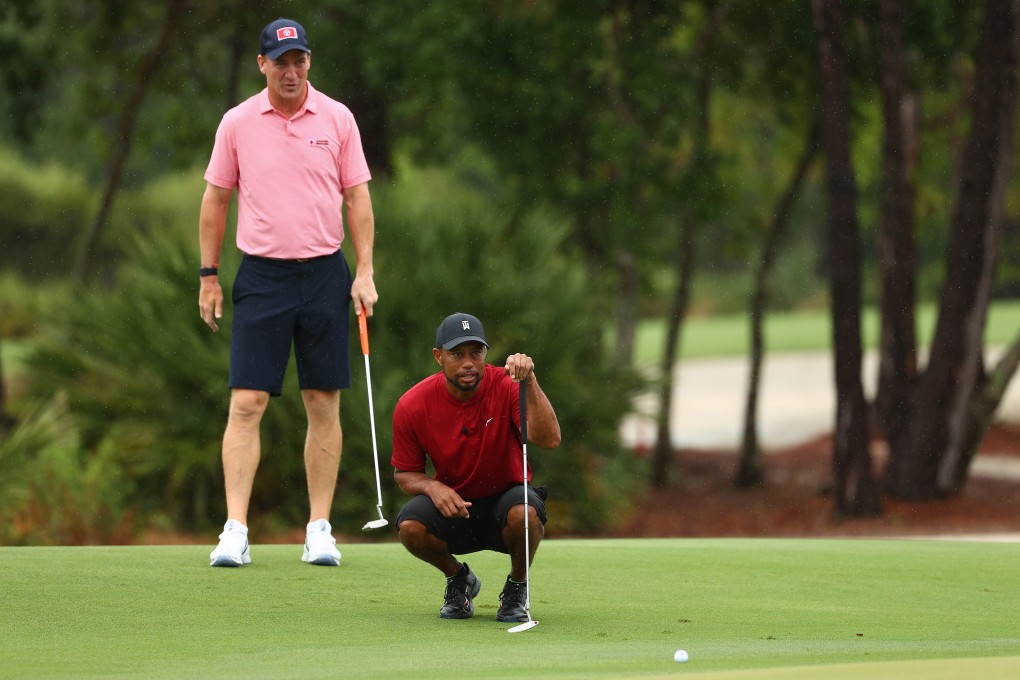 Tiger Woods and former NFL player Peyton Manning held on to win The Match, fending off a back-nine comeback from Phil Mickelson and Tom Brady at Medalist Golf Club. Photo: USA Today