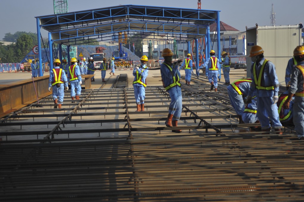 Work on a high-speed rail line in Java has been suspended because of the Covid-19 pandemic. Photo: Xinhua
