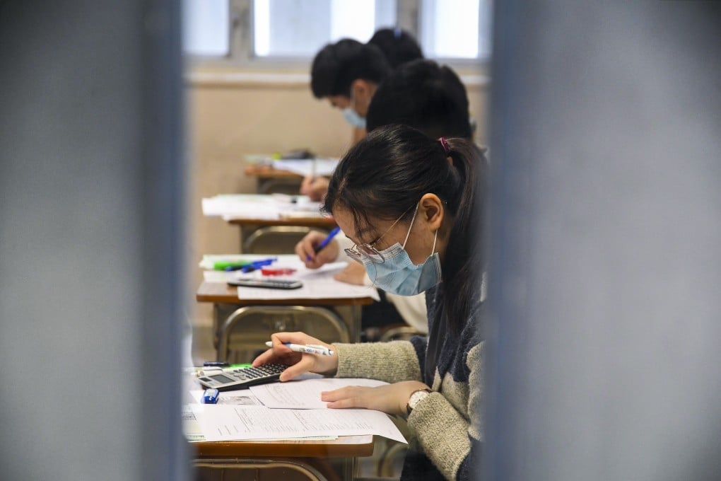 Students sit for the Diploma of Secondary Education (DSE) test at Munsang College in Kowloon City. Photo: Handout