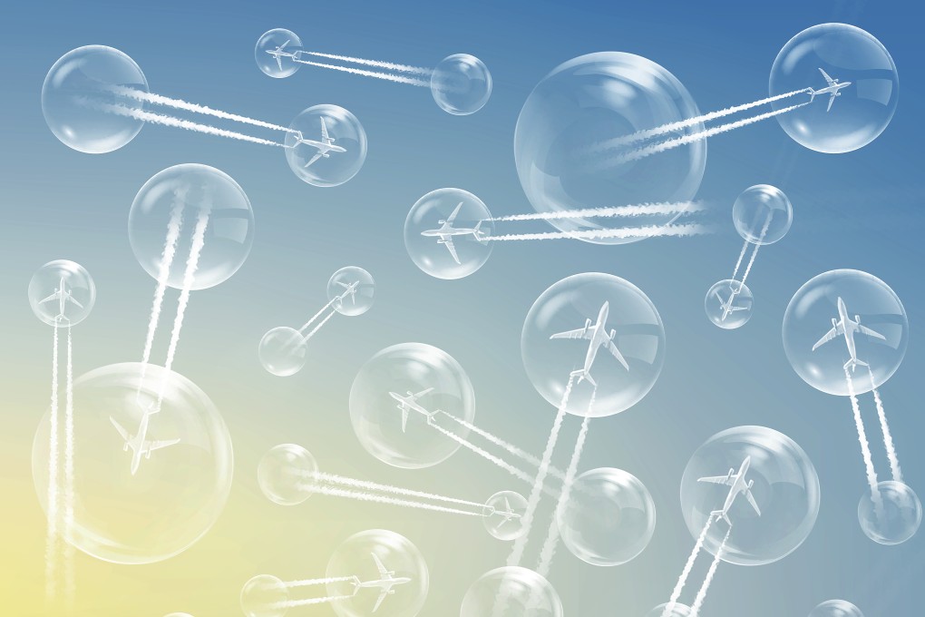 Increasingly, countries are floating the idea of forming “travel bubbles”, in which reciprocal nations agree on guidelines that enable their populations to move freely across their borders. Illustration: Huy Truong