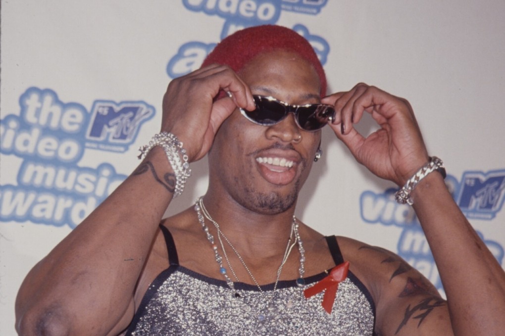 Dennis Rodman in typically flamboyant attire at the MTV Video Music Awards, in 1995. Photo: Getty Images