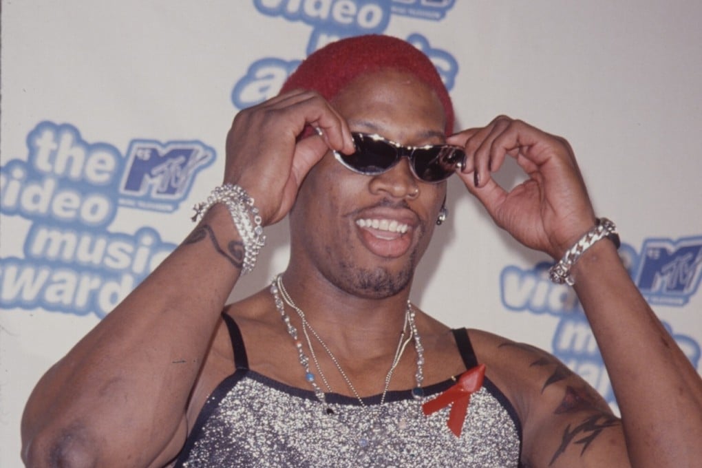 Dennis Rodman in typically flamboyant attire at the MTV Video Music Awards, in 1995. Photo: Getty Images