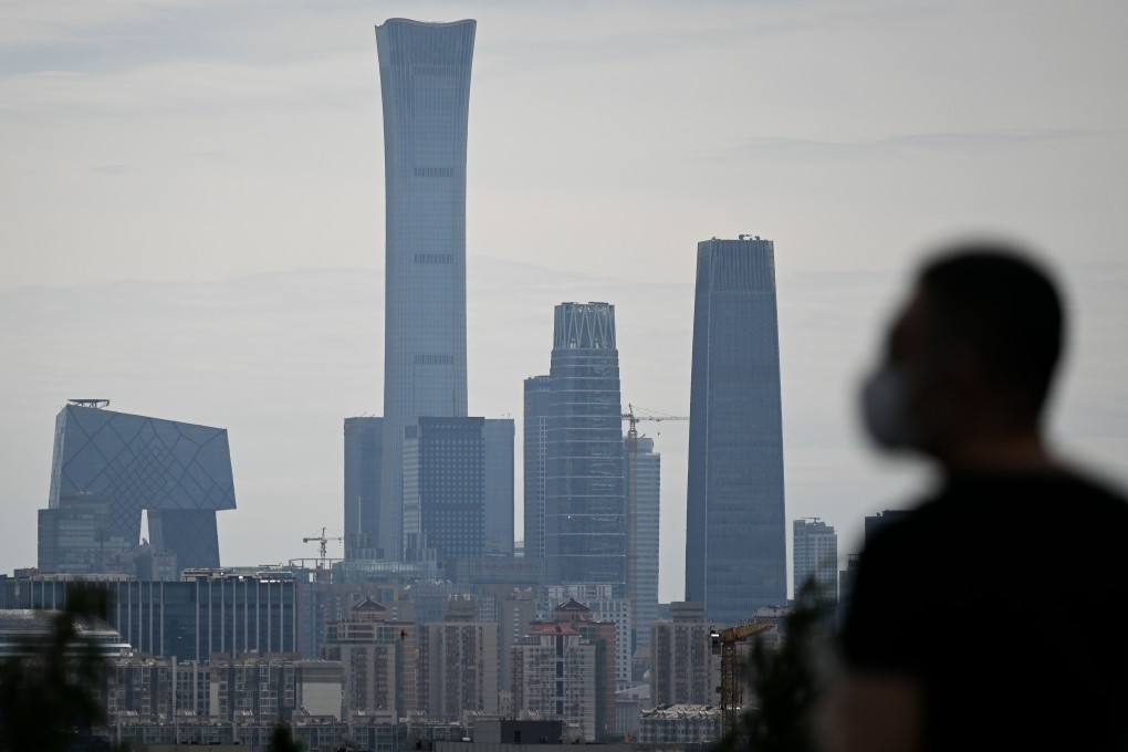 The skyline of the central business district in Beijing. economy is now widely expected to grow by between 1.5 per cent to 2.5 per cent in 2020. Photo: AFP