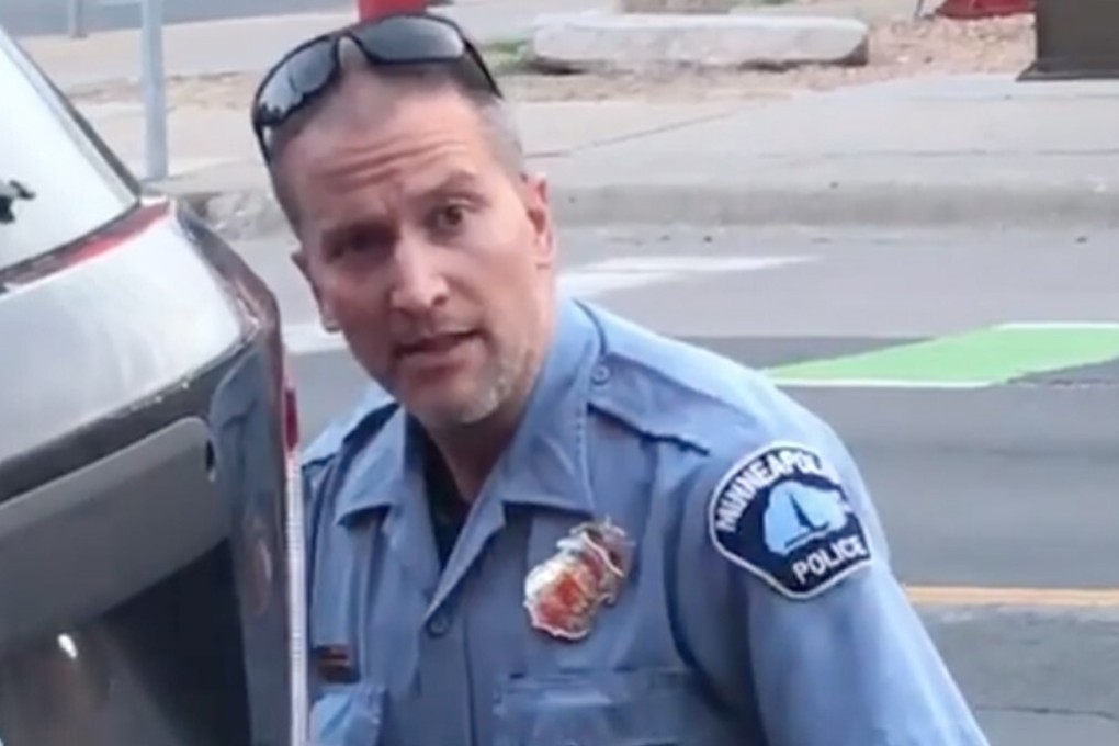 This image taken from a video shows one of the Minneapolis police officers arresting George Floyd before he died. Photo: AFP
