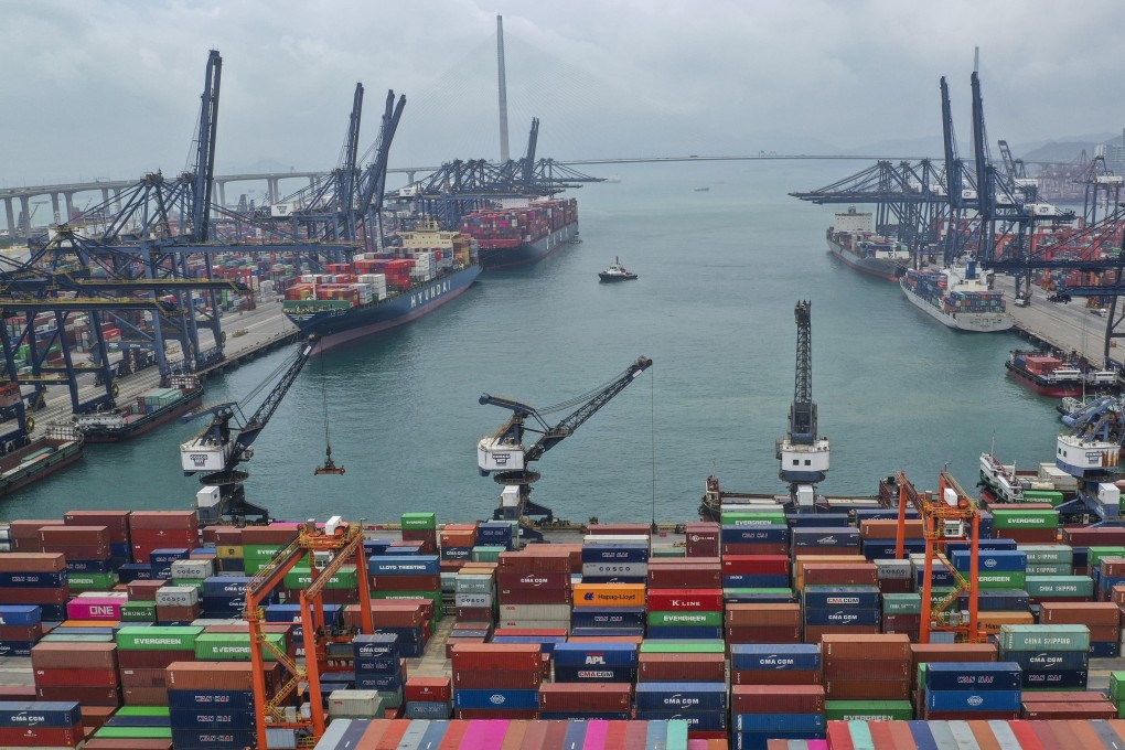 Container cargo ships at the Hong Kong Container Terminal in the Kwai Chung-Tsing Yi basin on 17 May 2019. Photo: Roy Issa