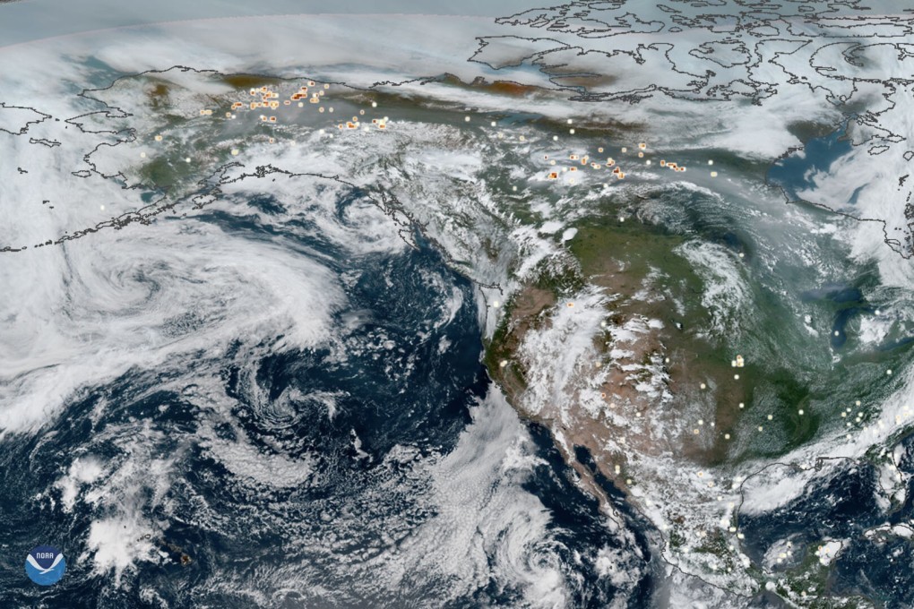 Smoke from Arctic wildfires spreading across Alaska and Canada in 2019. File photo: Nasa