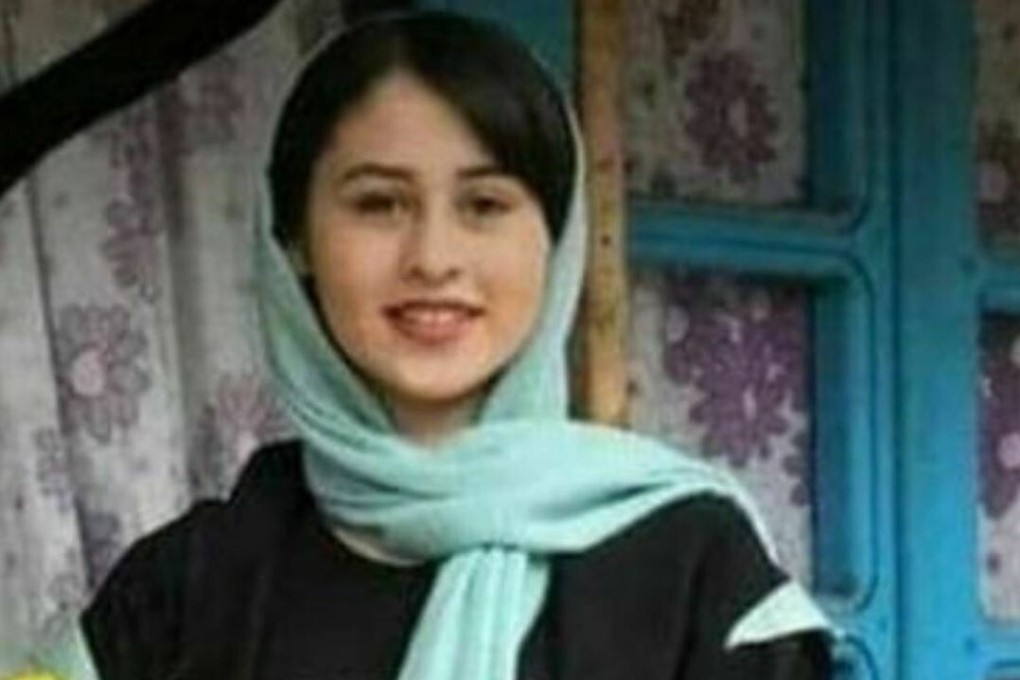 Iranian girl Romina Ashrafi, 14, was found five days after leaving home and taken to a police station, from where her father brought her back home. Photo: Twitter