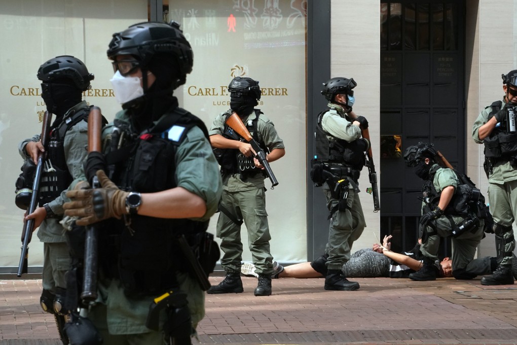 Police responded quickly to banned gatherings in areas including Causeway Bay. Photo: Felix Wong