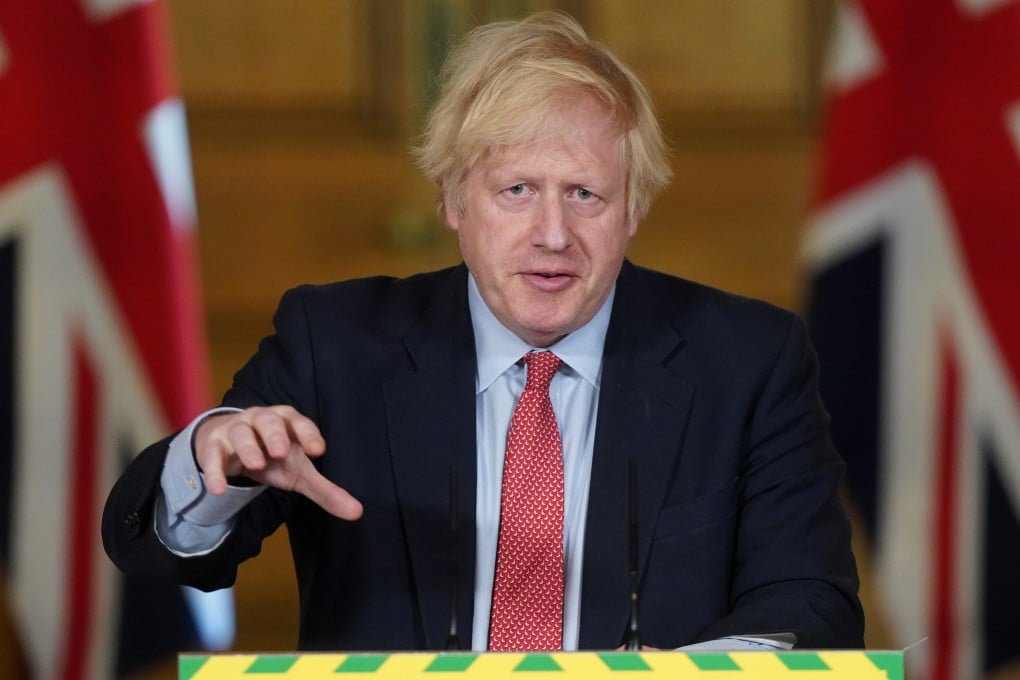 British Prime Minister Boris Johnson speaks during a coronavirus media briefing. The row over his chief adviser continues to dominate political debate in the country. Photo: DPA