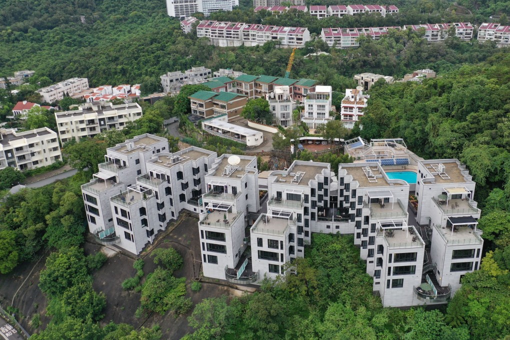An aerial view of 37 Shouson Hill Road, located near the Ocean Park resort on Hong Kong Island, with a view out toward Deep Water Bay, as of 30 May 2020 Photo: Martin Chan