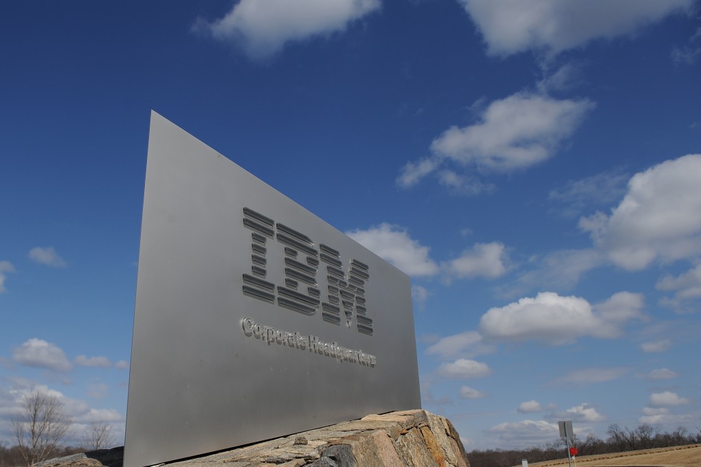 A sign marks the entrance to US technology giant International Business Machines Corp’s corporate headquarters in Armonk, New York. Photo: Agence France-Presse via Getty Images